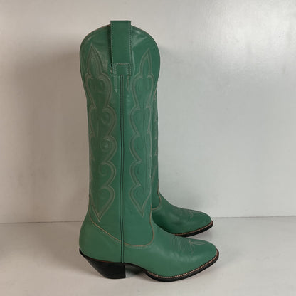 Chris Romero Tall Cowgirl Boots | Sea Foam Green | 6 M