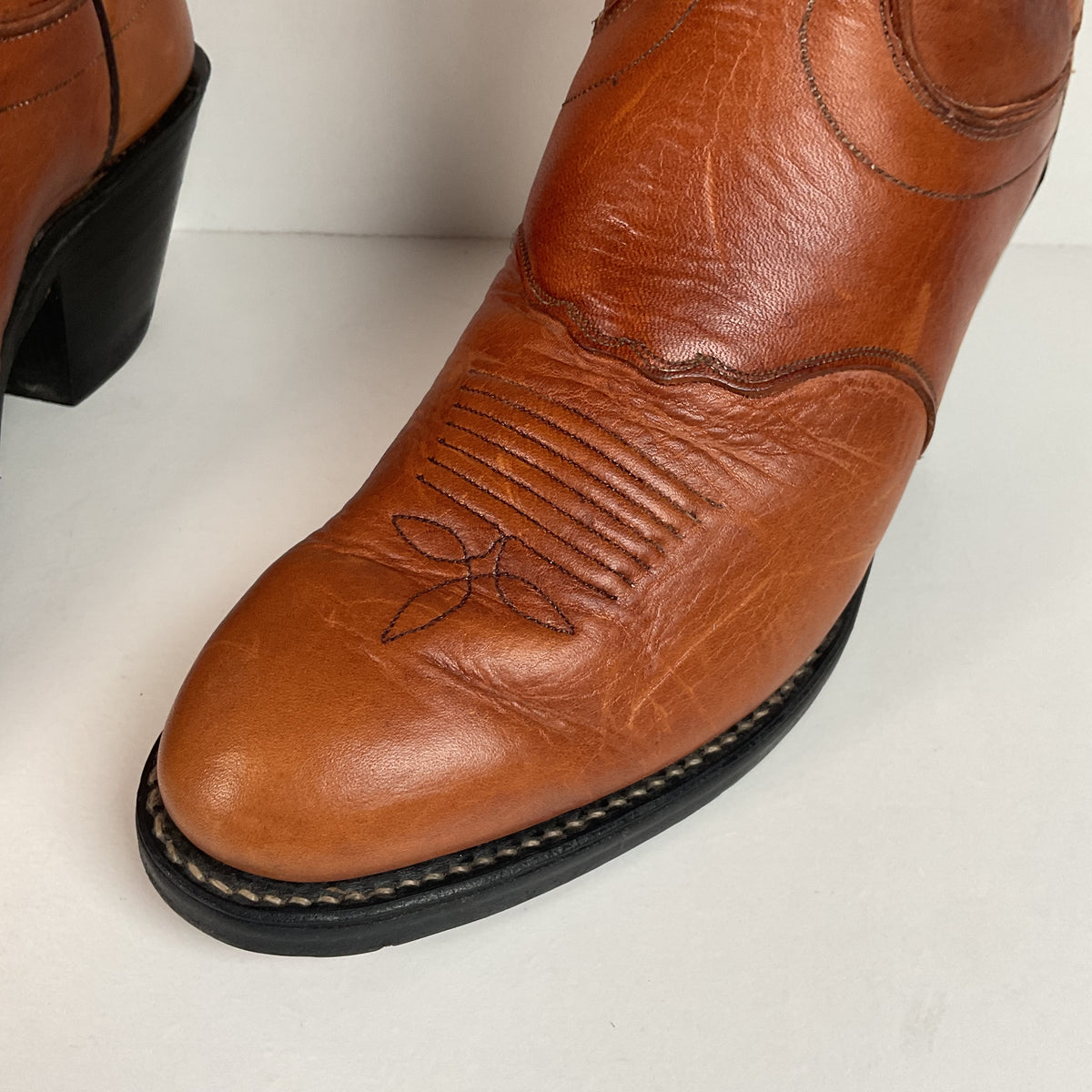 Olathe Brown Mule Buckaroo Boots | Tall Top | USA Made | Men’s 8.5 D