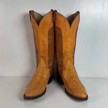 Vintage Tony Lama Ostrich Leg Cowboy Boots | Gold Label | Men’s 7 D | Women’s 8