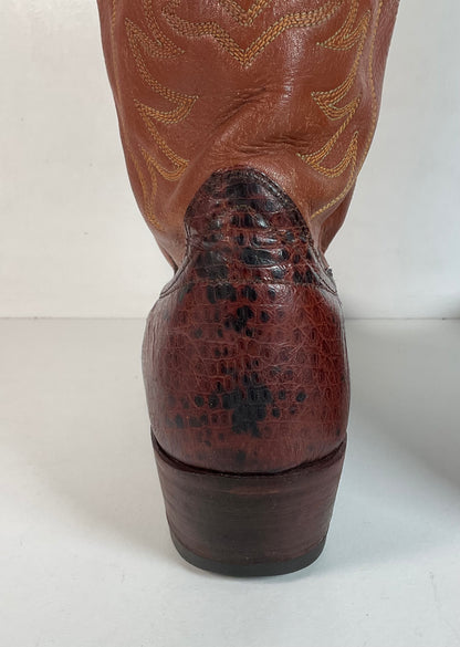 Vintage W.B. Masterson Wrangler Cowboy Boots 12 B (Narrow) Dress Lizard Cut