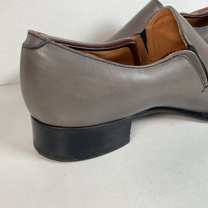 Vintage Johnston Murphy Aristocraft Grey Loafers 13 D Apron Toe USA Made