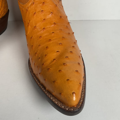 Full Quill Ostrich Cowboy Boots | Exotic | Custom | Butterscotch | Men’s 10 E