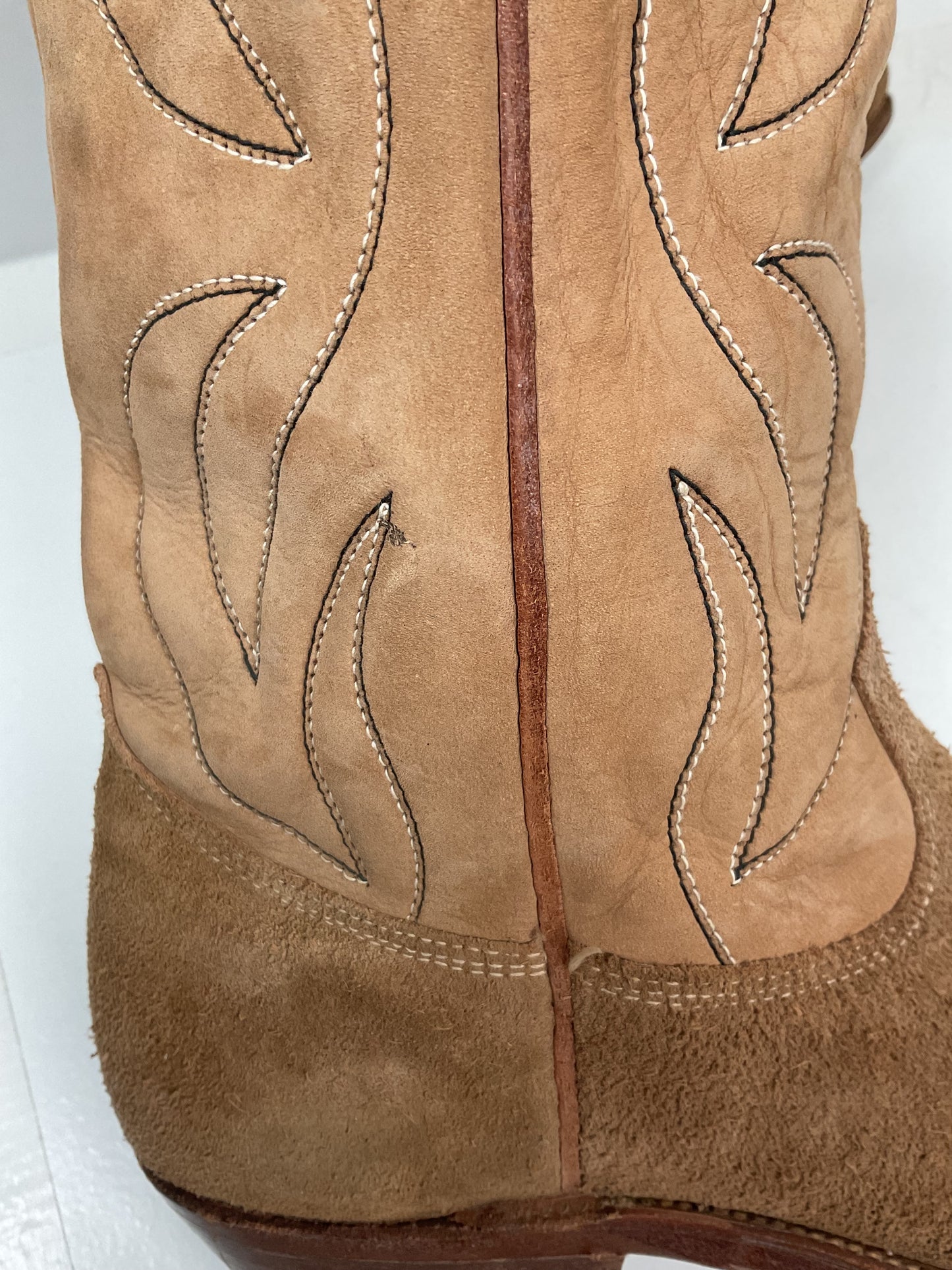 Vintage 1960s Rough Out Suede Cowboy Boots 10 D USA Made