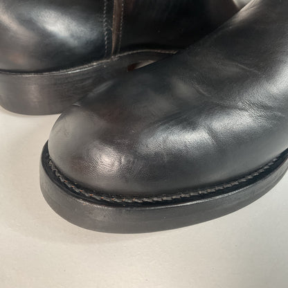 Black Sign Aviator Boots | Horse Hide Engineer | Men’s 10