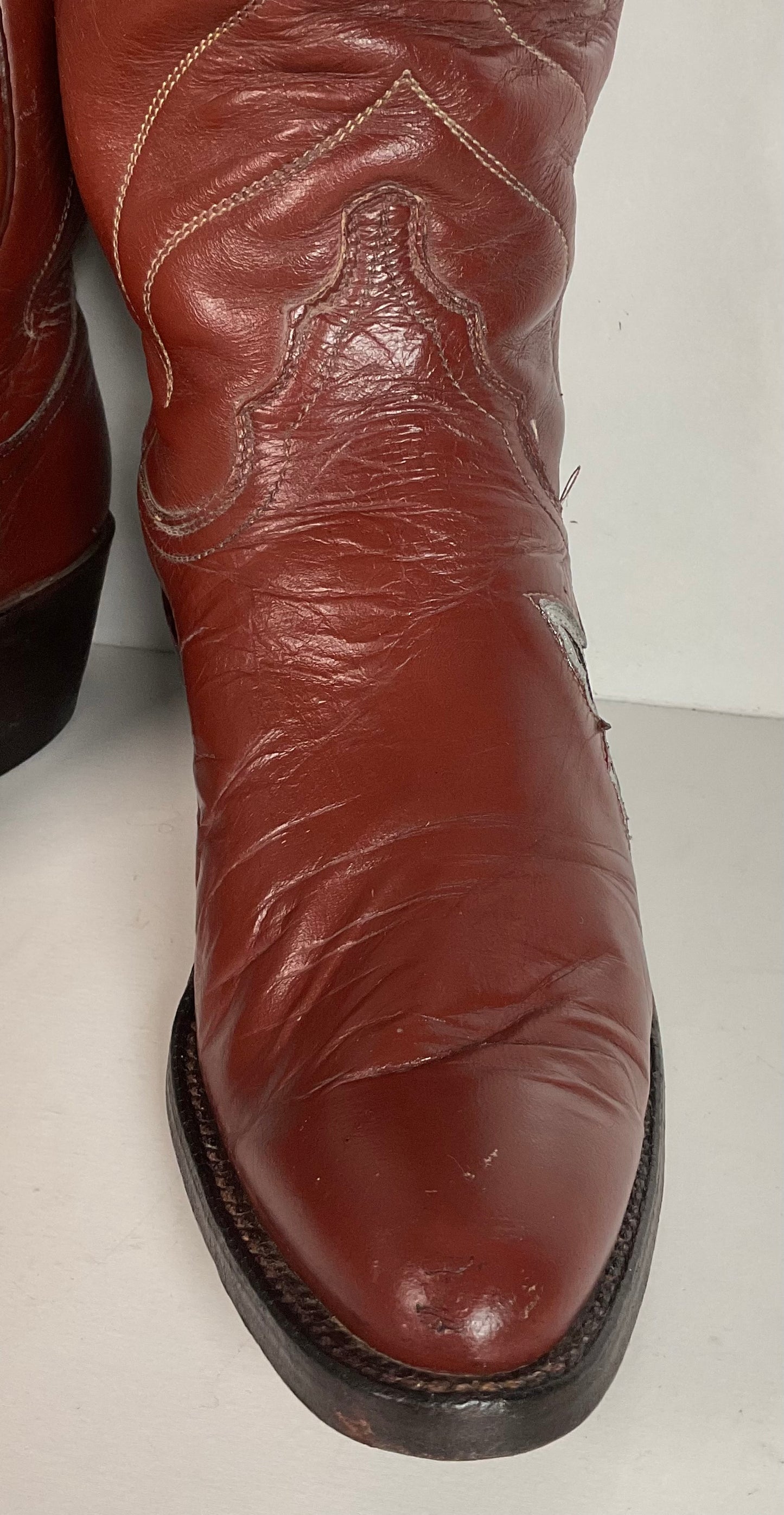 Vintage Justin 18” Butterfly Cowgirl Boots 5.5 C Snakeskin Inlay 70s