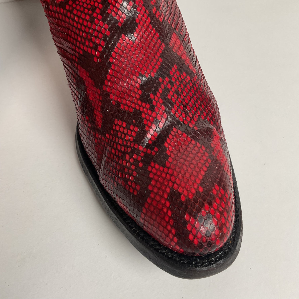 Vintage Justin Python Cowgirl Boots | Snakeskin | USA Made | Red | Women’s 7.5 B