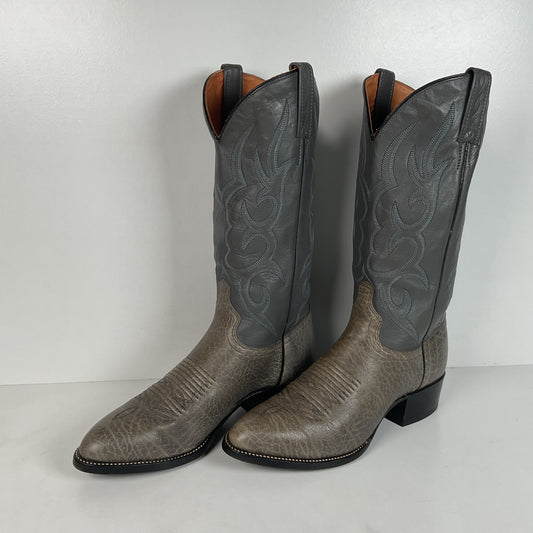 Vintage J. Chisholm Bullhide Cowboy Boots | USA Made | Grey | Men’s 8.5 D