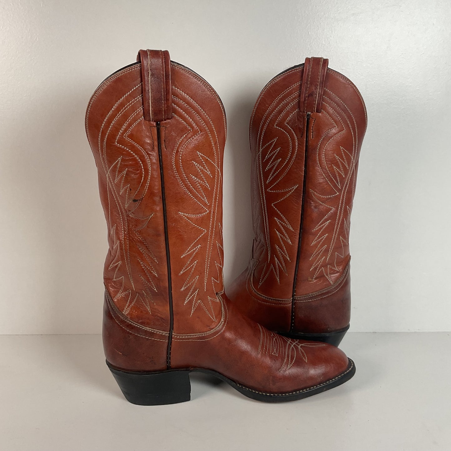 Vintage Tony Lama Cowboy Boots | Chocolate Cow | Men’s 7.5 C | Women’s 8.5