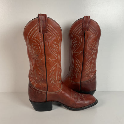 Vintage Tony Lama Cowboy Boots | Chocolate Cow | Men’s 7.5 C | Women’s 8.5