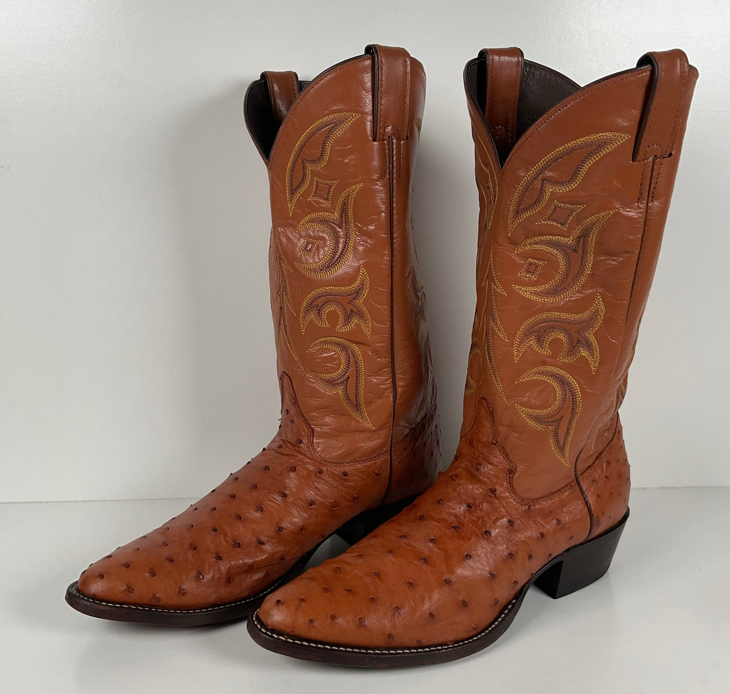 Justin Full Ostrich Quill Cowboy Boots | Exotic | USA Made | Men’s 10 D