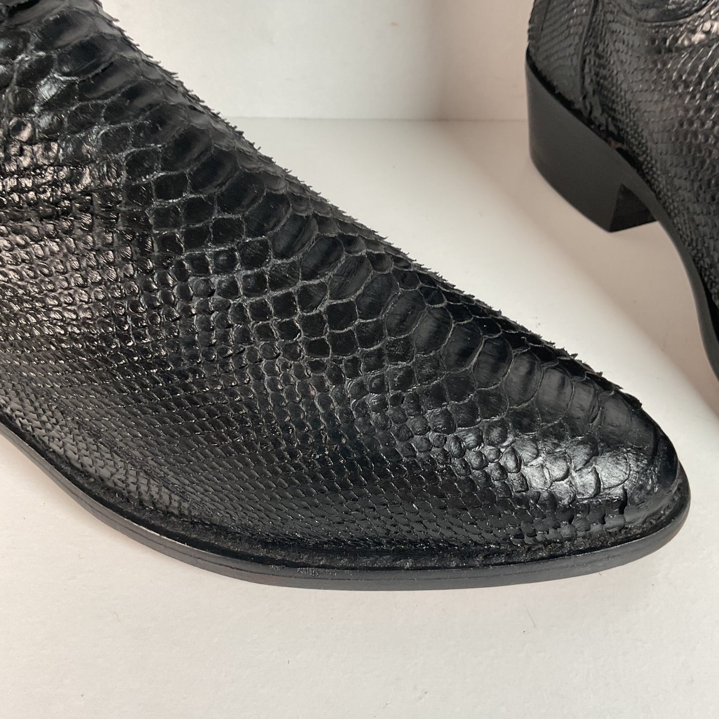 Dan Post Python Snakeskin Cowboy Boots | Midnight Black | Men’s 8 D
