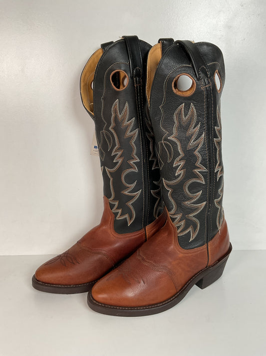Shepler’s Brand Buckaroo Cowboy Boots 7 D Tall Punchy Top Oil Resistant
