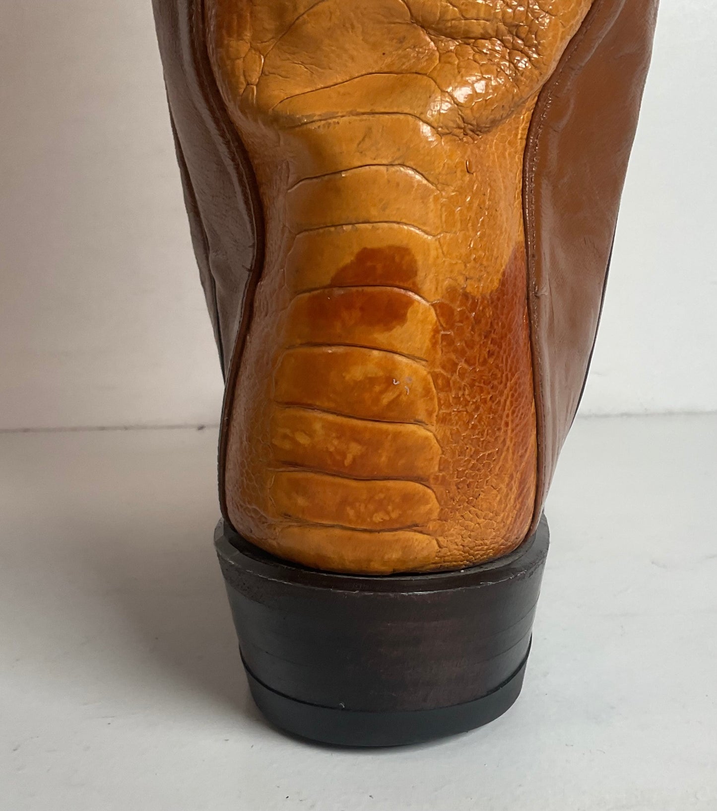 Vintage Tony Lama Ostrich Leg Cowboy Boots | Gold Label | Men’s 7 D | Women’s 8