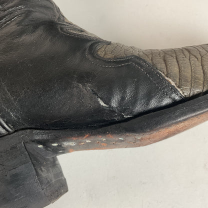 Vintage Larry Mahan Hornback Lizard Cowboy Boots 9.5 D Triad Thrashed HBL