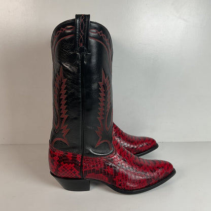 Tony Lama Women’s Viper Snakeskin Cowgirl Boots 9 M Back Cut