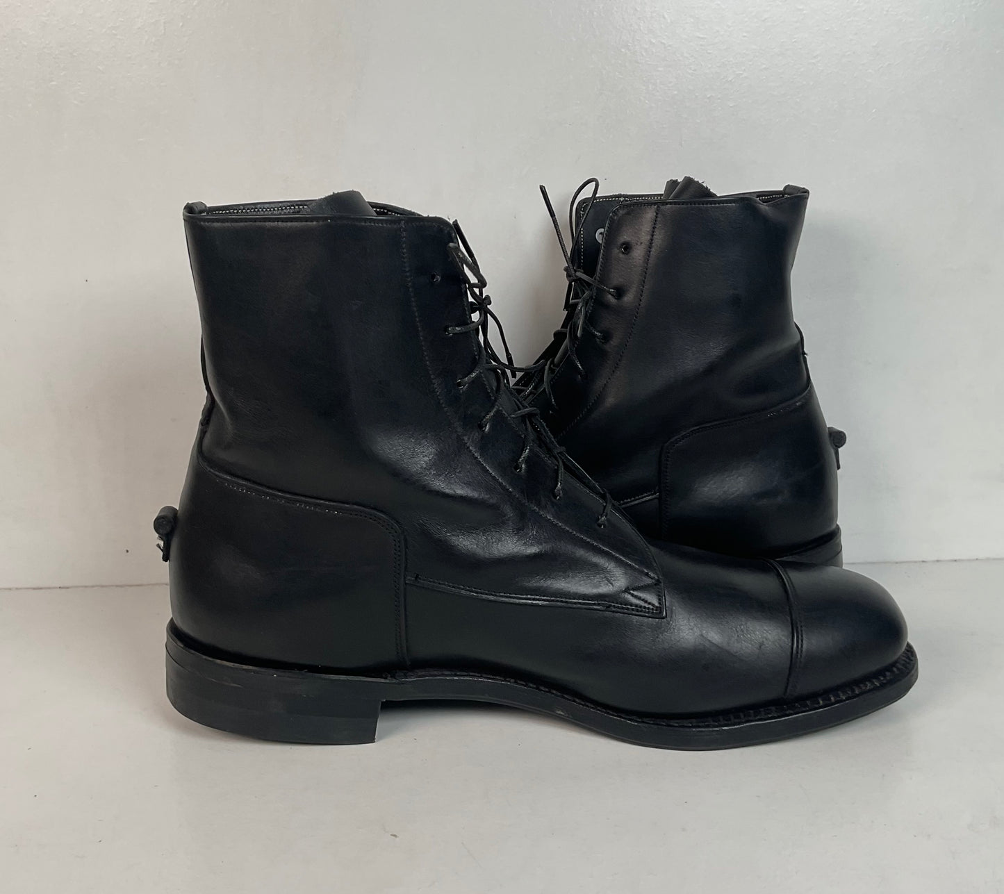 Dehner Laced Jodhpur Riding Shoe | Black Calfskin | Cap Toe | Men’s 10 E