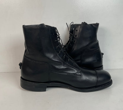 Dehner Laced Jodhpur Riding Shoe | Black Calfskin | Cap Toe | Men’s 10 E