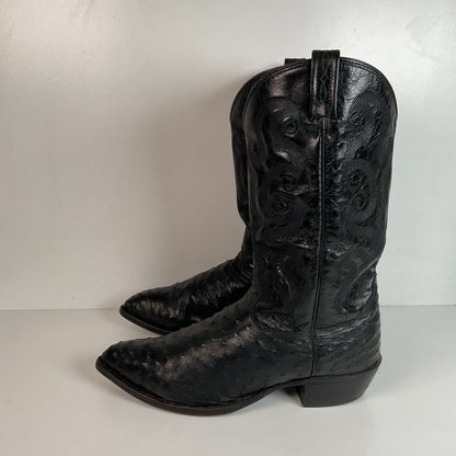 Tony Lama Full Ostrich Quill Cowboy Boots 13 D USA Made Exotic