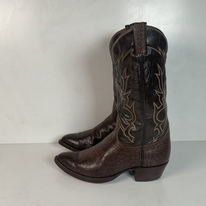 Vintage Tony Lama Exotic Caribou Cowboy Boots 9 EEE Gold Label