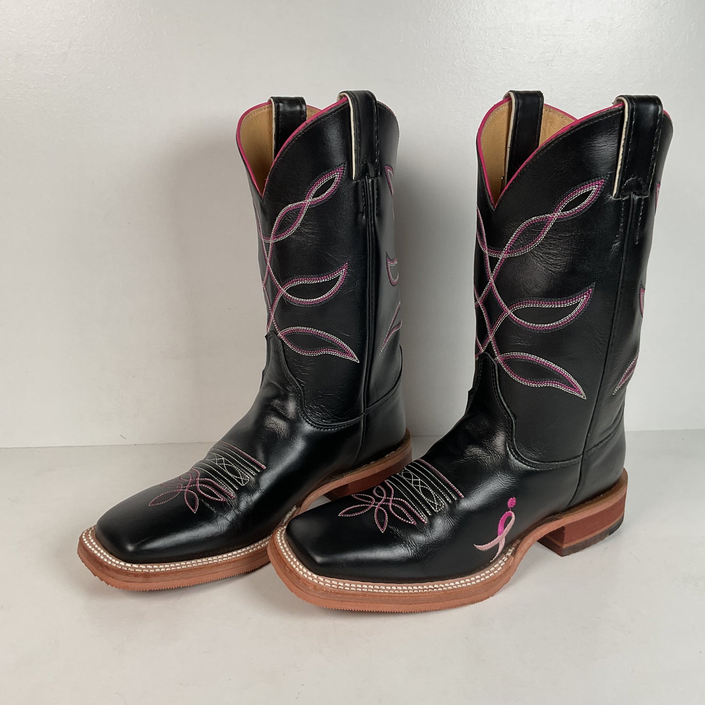Justin Breast Cancer Awareness Cowgirl Boots | USA Made | Square Toe | 8 B