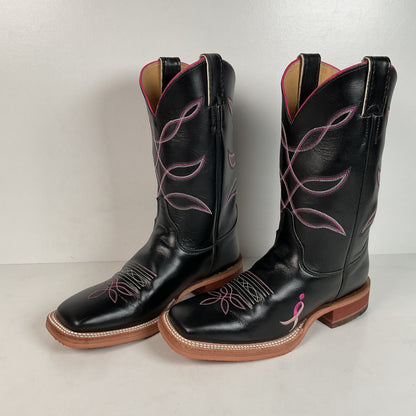 Justin Breast Cancer Awareness Cowgirl Boots | USA Made | Square Toe | 8 B