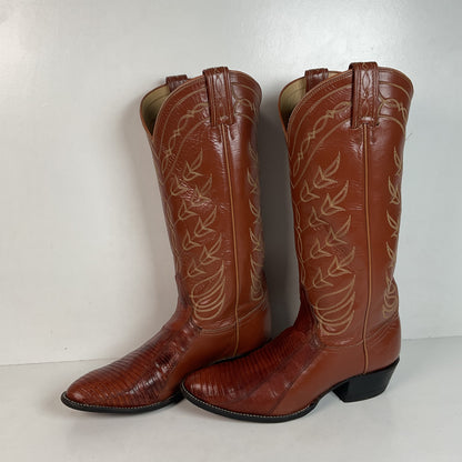 Tony Lama Teju Lizard Cowgirl Boots — Gold Label —  Men’s 7.5 C | Women’s 8.5