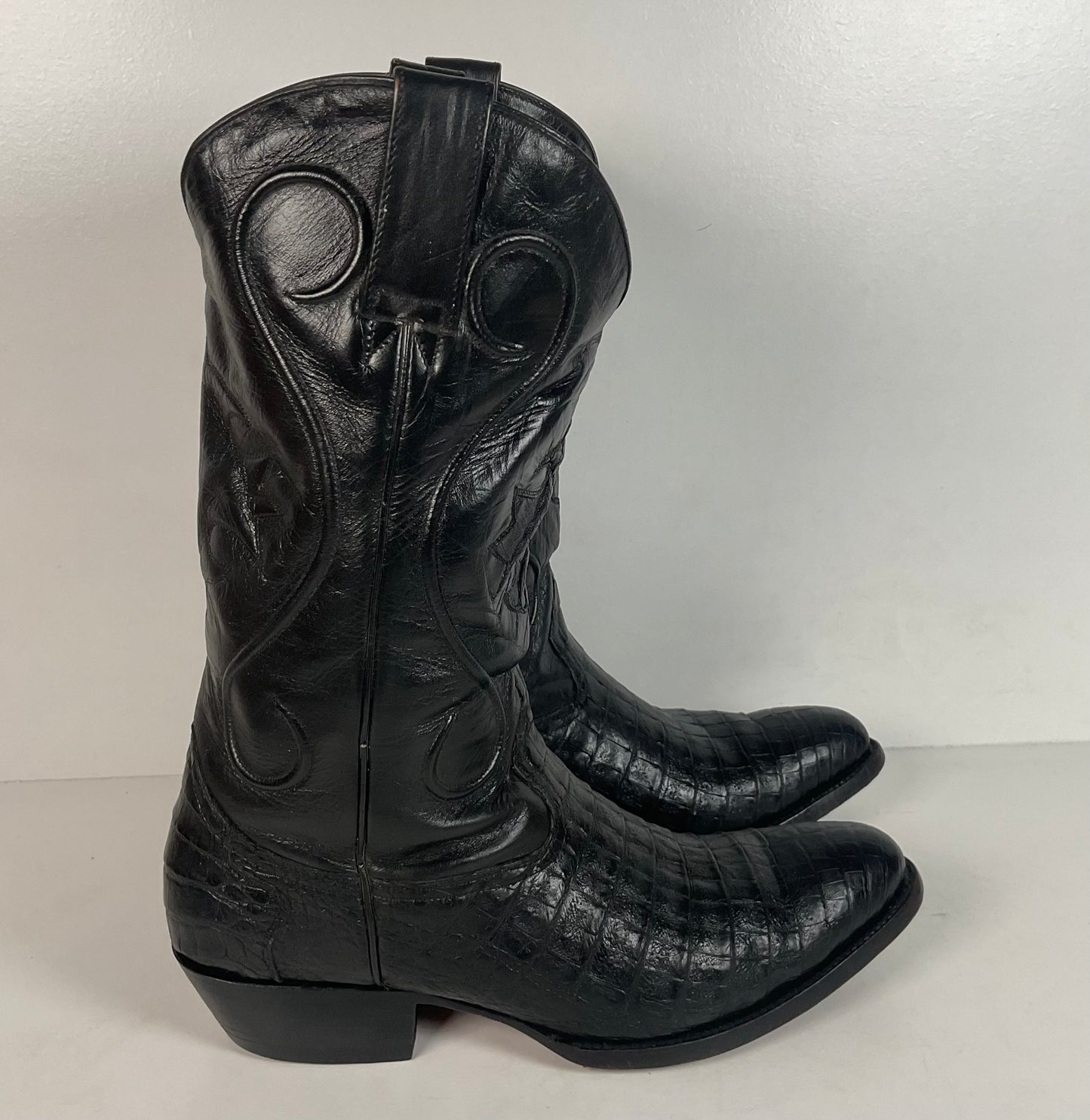 Rivers’ Royal Caiman Belly Cowboy Boots | Exotic | Tooled Inlays | Men’s 9.5