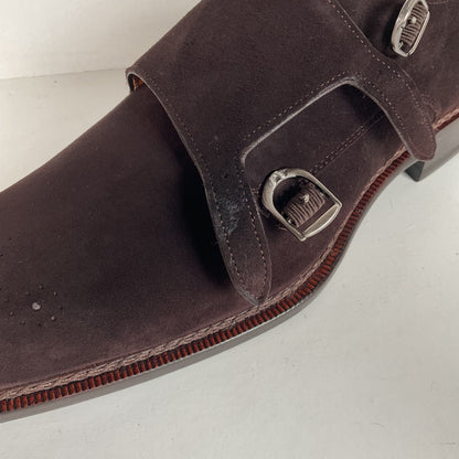 Mezlan Double Monk Strap Shoes | Custom | Nubuck Suede | Brown | Men’s 10.5 M