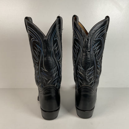 Vintage Tony Lama Cowboy Boots | Gold Label | Black | Extra Narrow | Men’s 11 A