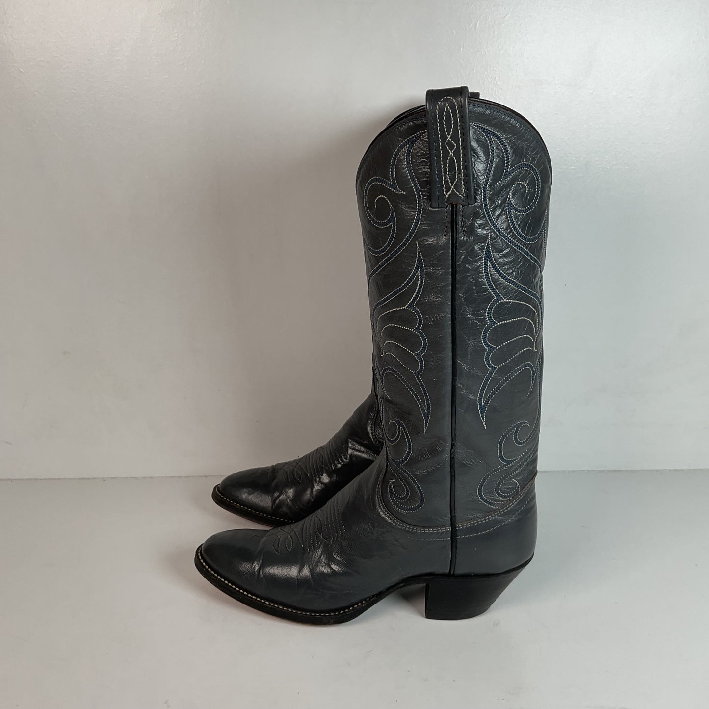 Vintage Dan Post Grey Cowgirl Boots 6 C USA Made