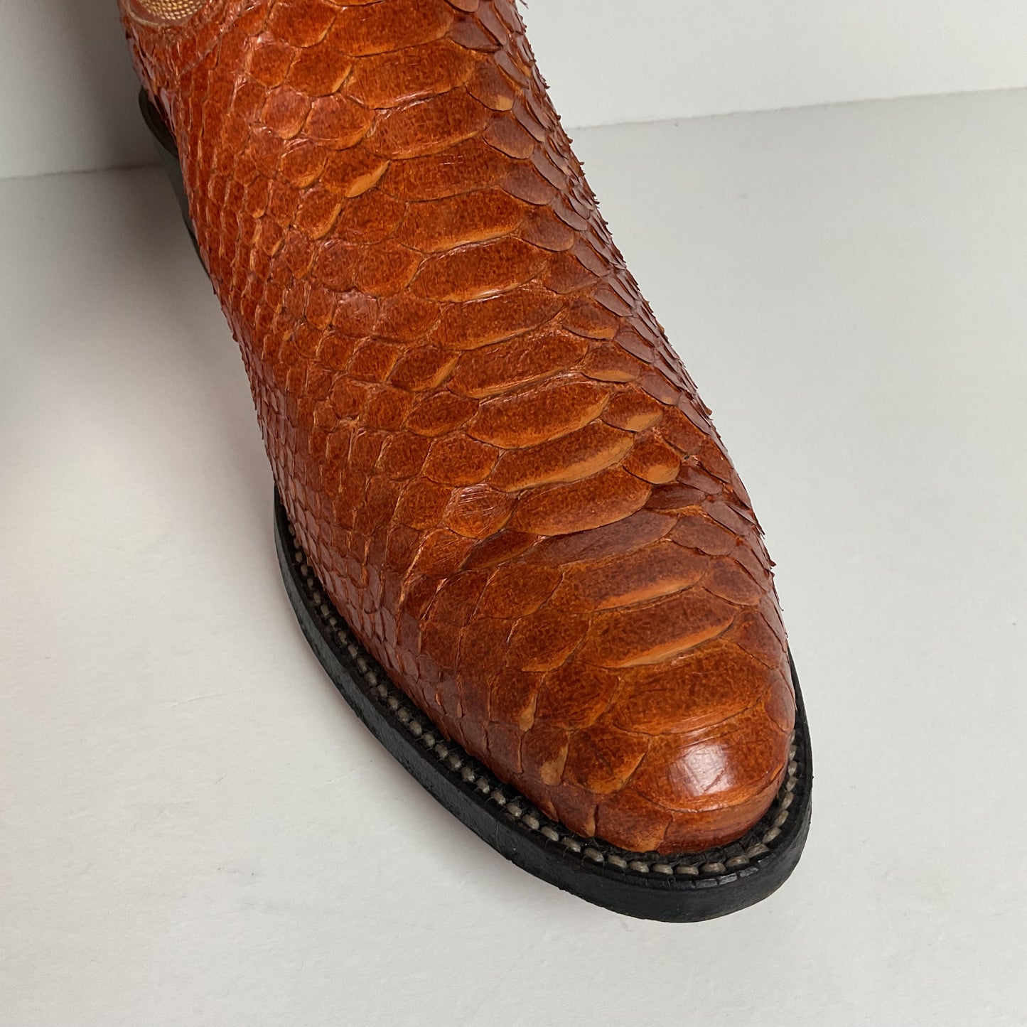 Vintage Tony Lama Python Snakeskin Cowboy Boots | Gold Label | Men’s 8 D