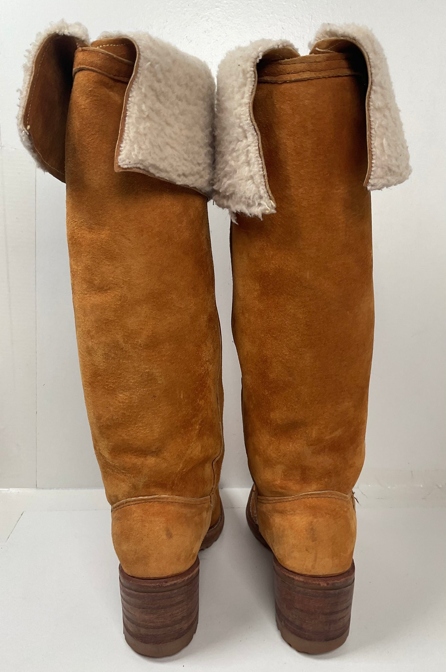 Vintage Dingo ACME Faux Shearling Campus Boots 8.5 N Cuffed Chunky