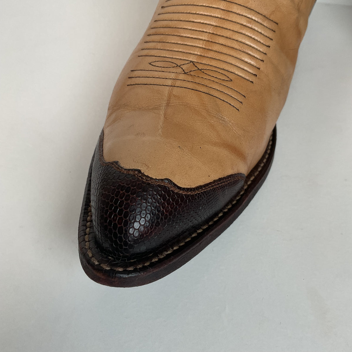 Vintage Tony Lama Teju Lizard Wingtip Cowboy Boots | Gold Label | Men’s 8.5 D