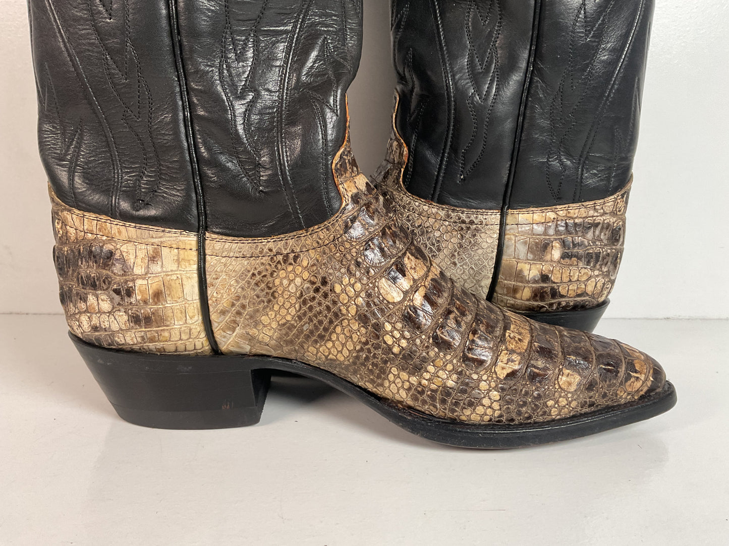 Remington Natural Alligator Cowboy Boots 9 D Body Cut