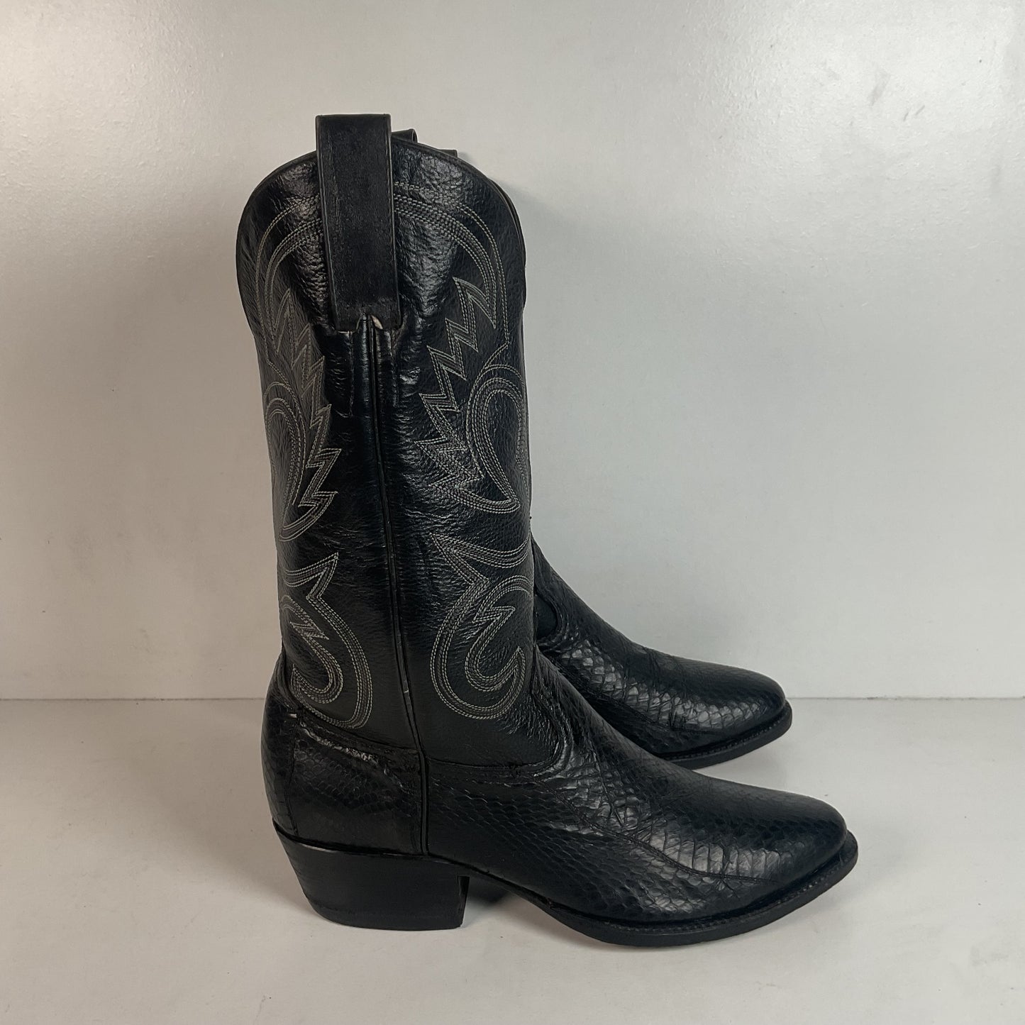 Exotic Black Cobra Snakeskin Cowboy Boots Mexico 28.5 E | US Men’s 10.5