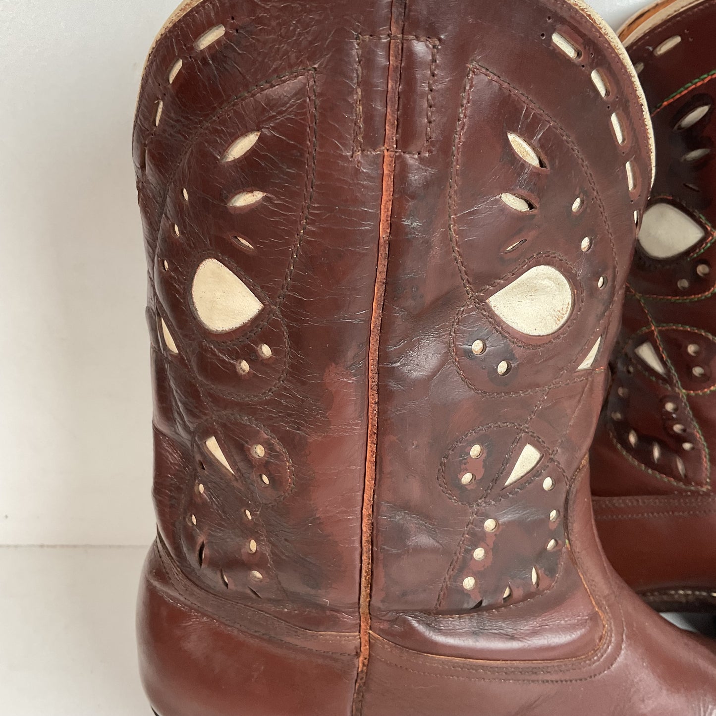 1940s Men’s Goding Pee Wee Cowboy Boots 10.5 D Butterfly Inlay