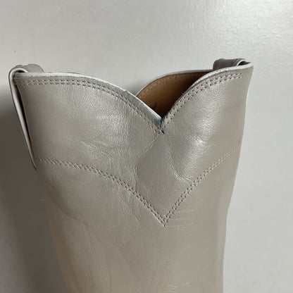Justin Pearl White Roper Boots 8 C USA Made
