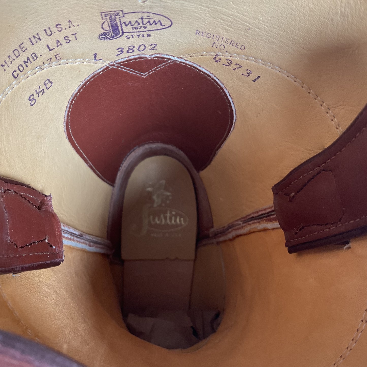 Vintage 1970s Justin Brown Cowgirl Roper Boots 8.5 B USA Made Calfskin