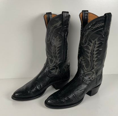 Vintage Tony Lama Cowboy Boots | Python Snakeskin | Men’s 8.5 D