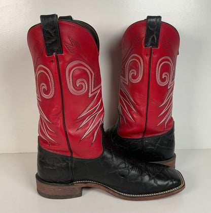 Justin Bent Rail | Exotic Wildebeest Cowboy Boots | USA Made | Men’s 12 D