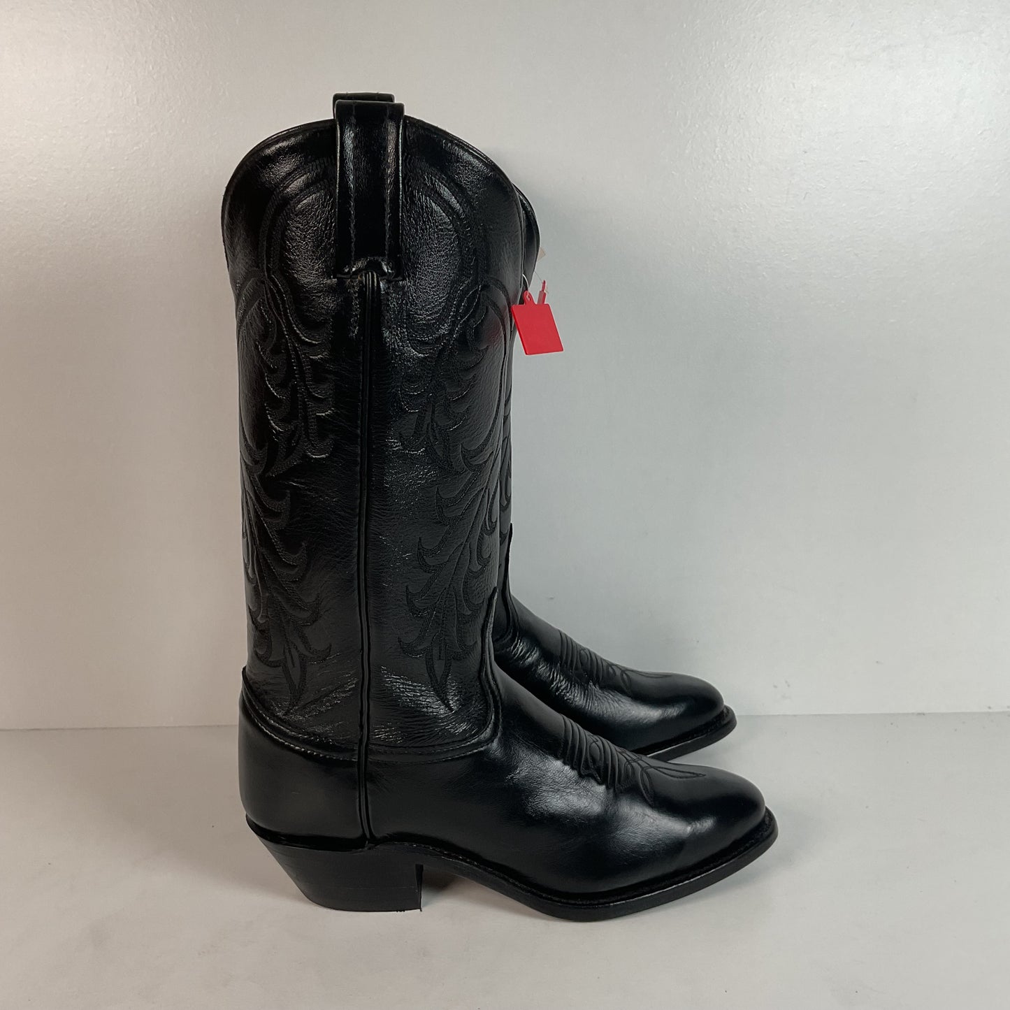 Tony Lama Longhorn Cowgirl Boots | Black Calf | Original Box | Women’s 6 M