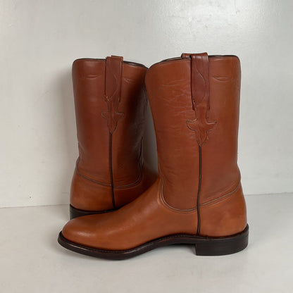 Vintage Lucchese Roper Boots 8.5 D USA Made Royal Calf