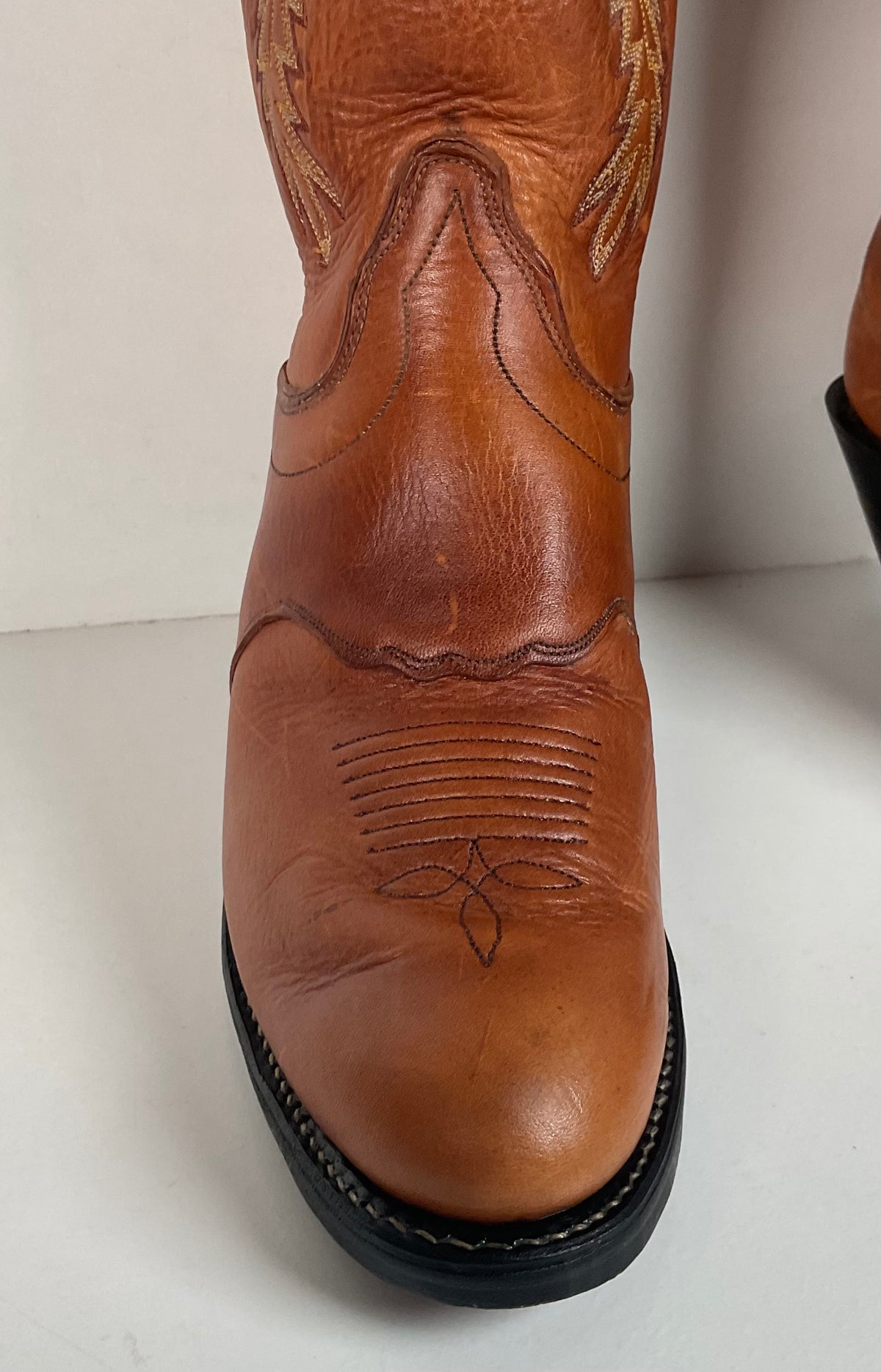 Olathe Brown Mule Buckaroo Boots | Tall Top | USA Made | Men’s 8.5 D