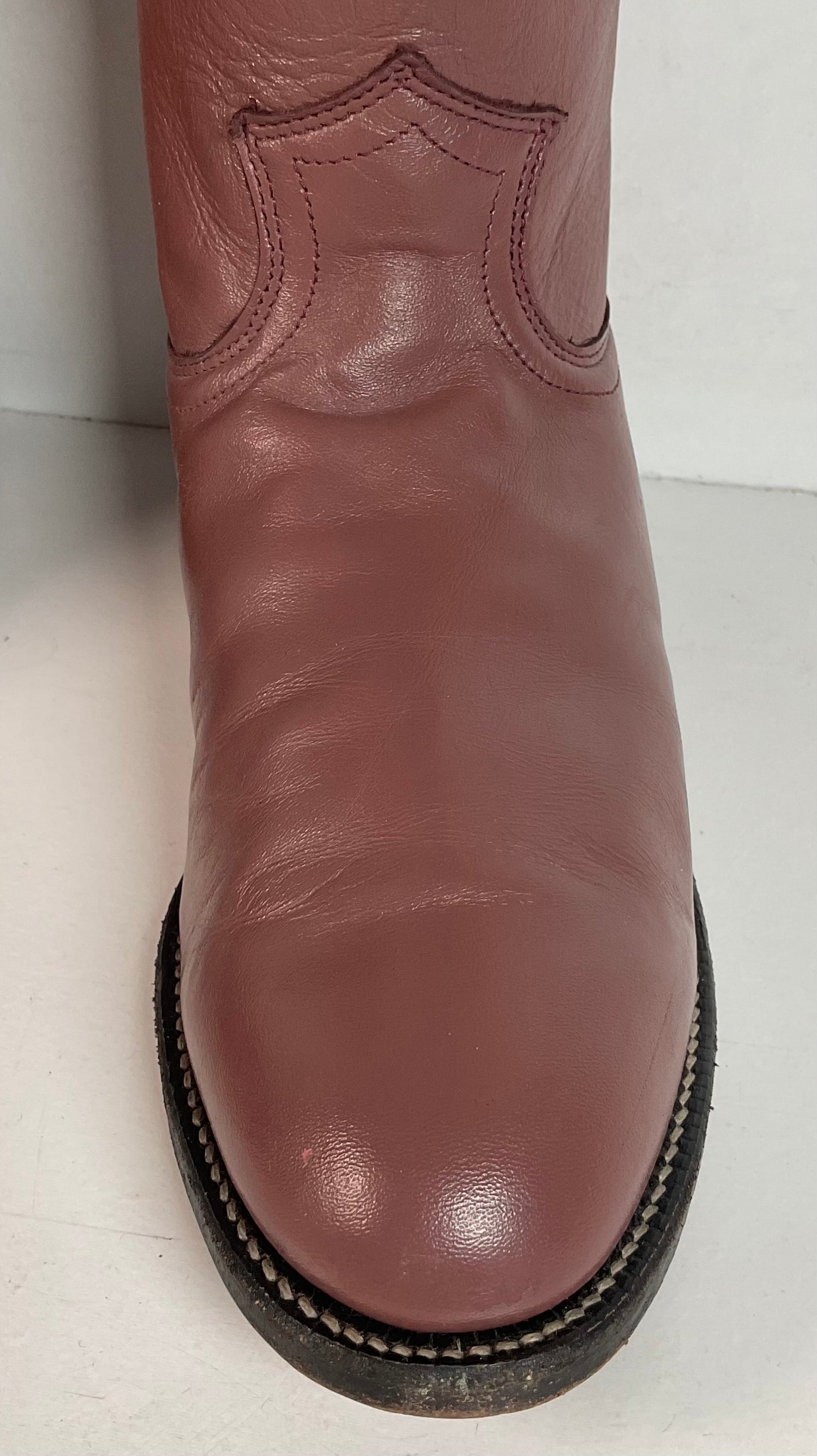Justin Cowgirl Roper Boots | USA Made | Purple Mauve | Women’s 7 B