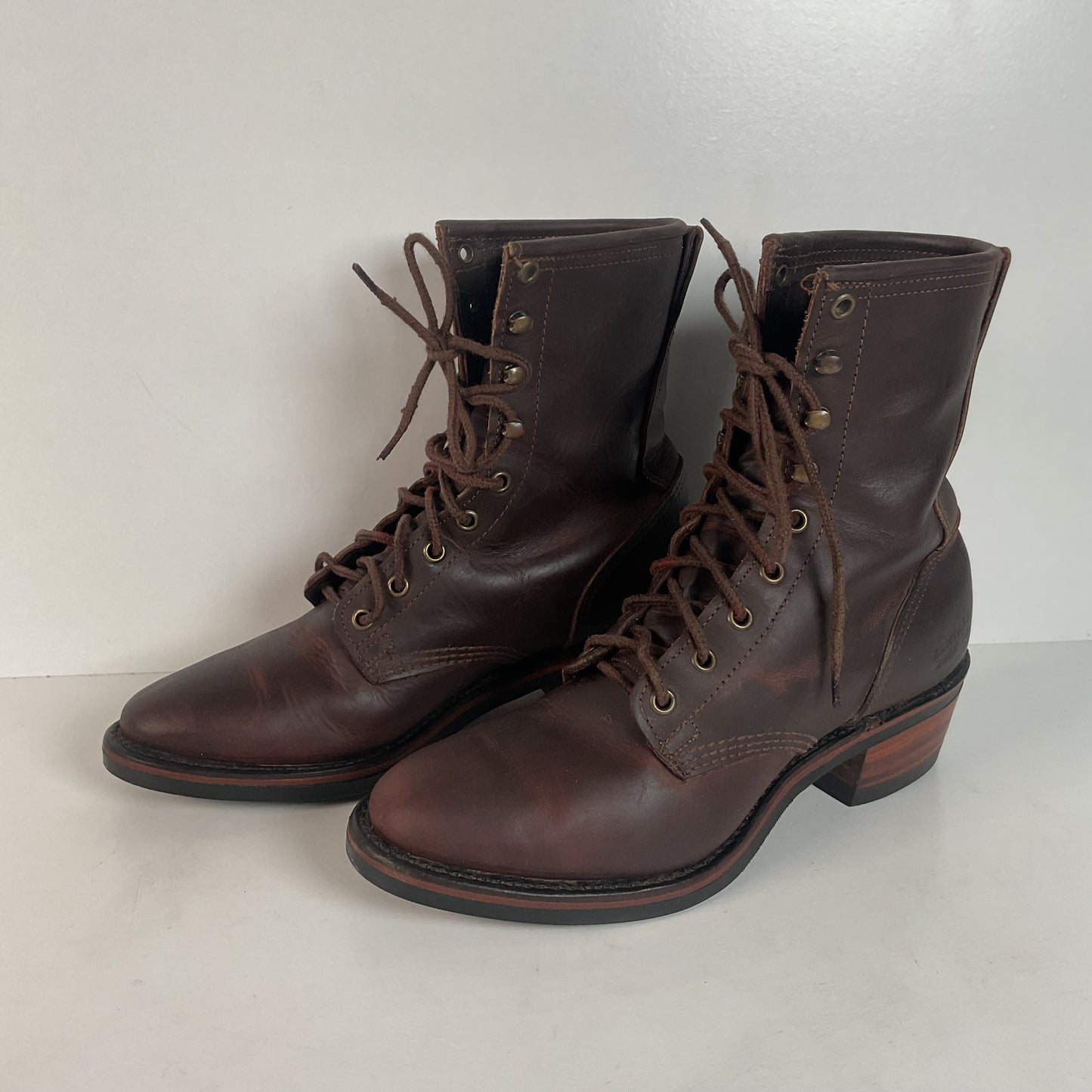 Vintage Santa Fe Western Packer Boots | Apache | Lace Up | USA Made | Women’s 9 M