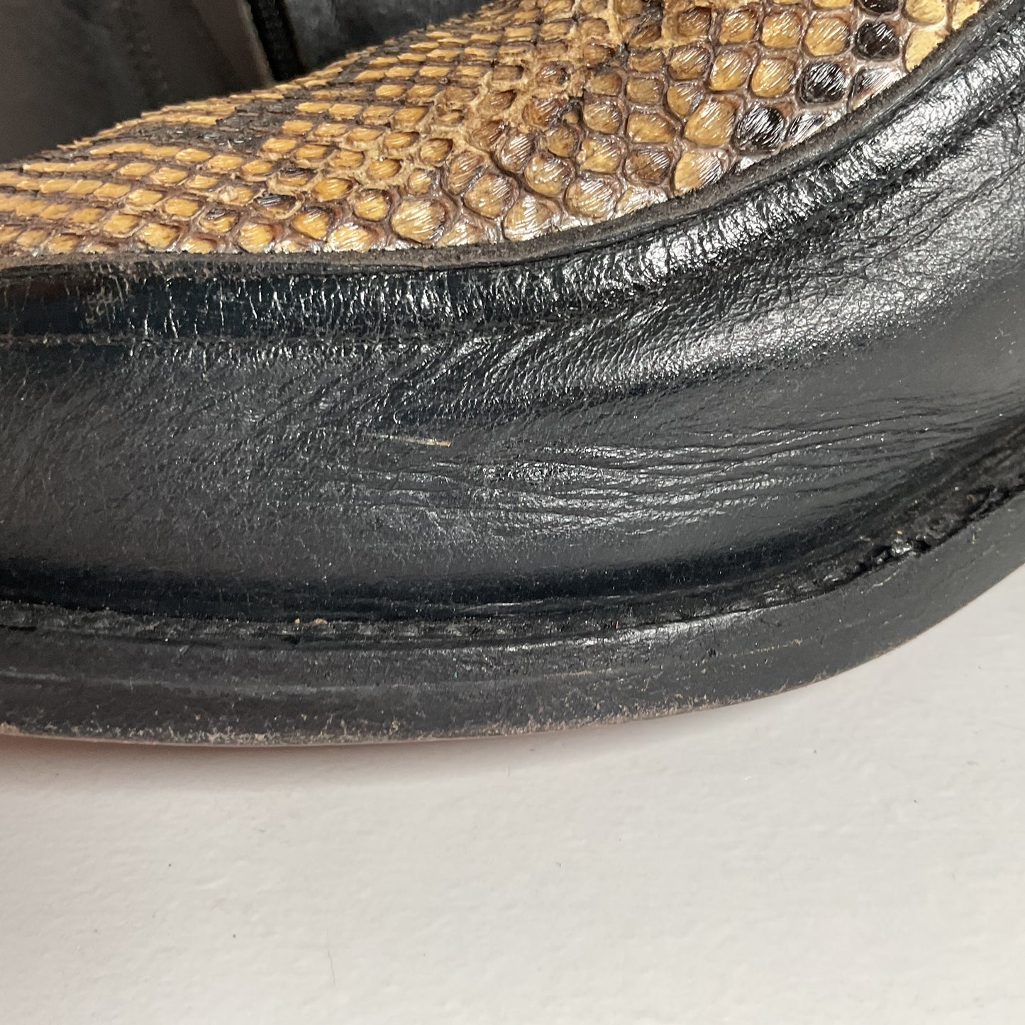 Python Snakeskin Ankle Boots | Western Side Zip | Mex 30.5 | USA 12.5