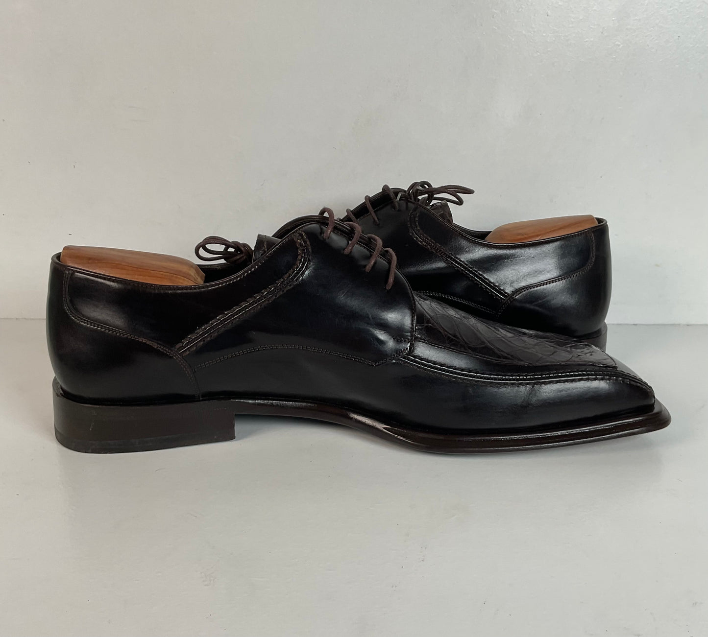 Mezlan Genuine Crocodile Derby Shoes 12 M Exotic