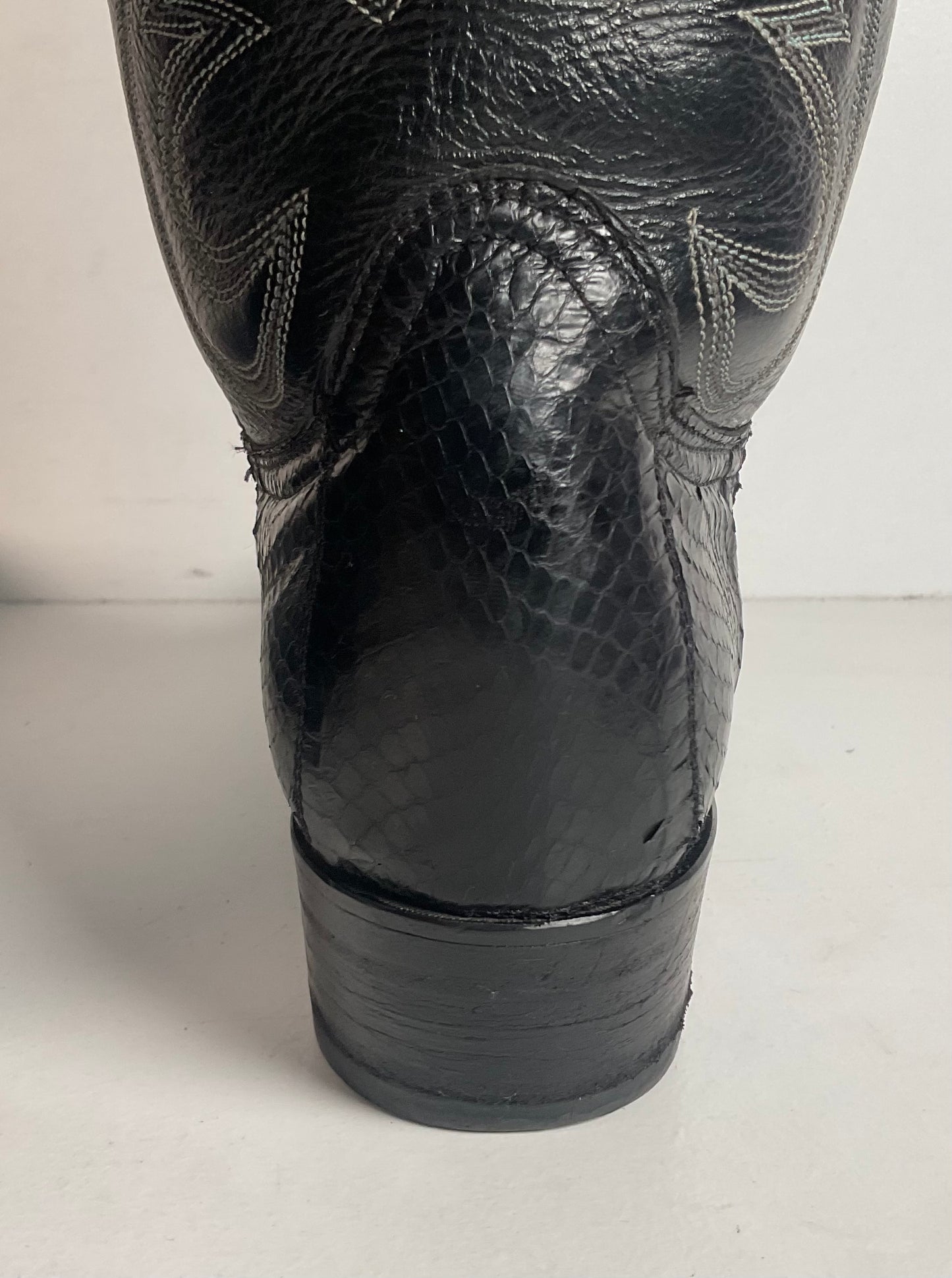 Exotic Black Cobra Snakeskin Cowboy Boots Mexico 28.5 E | US Men’s 10.5