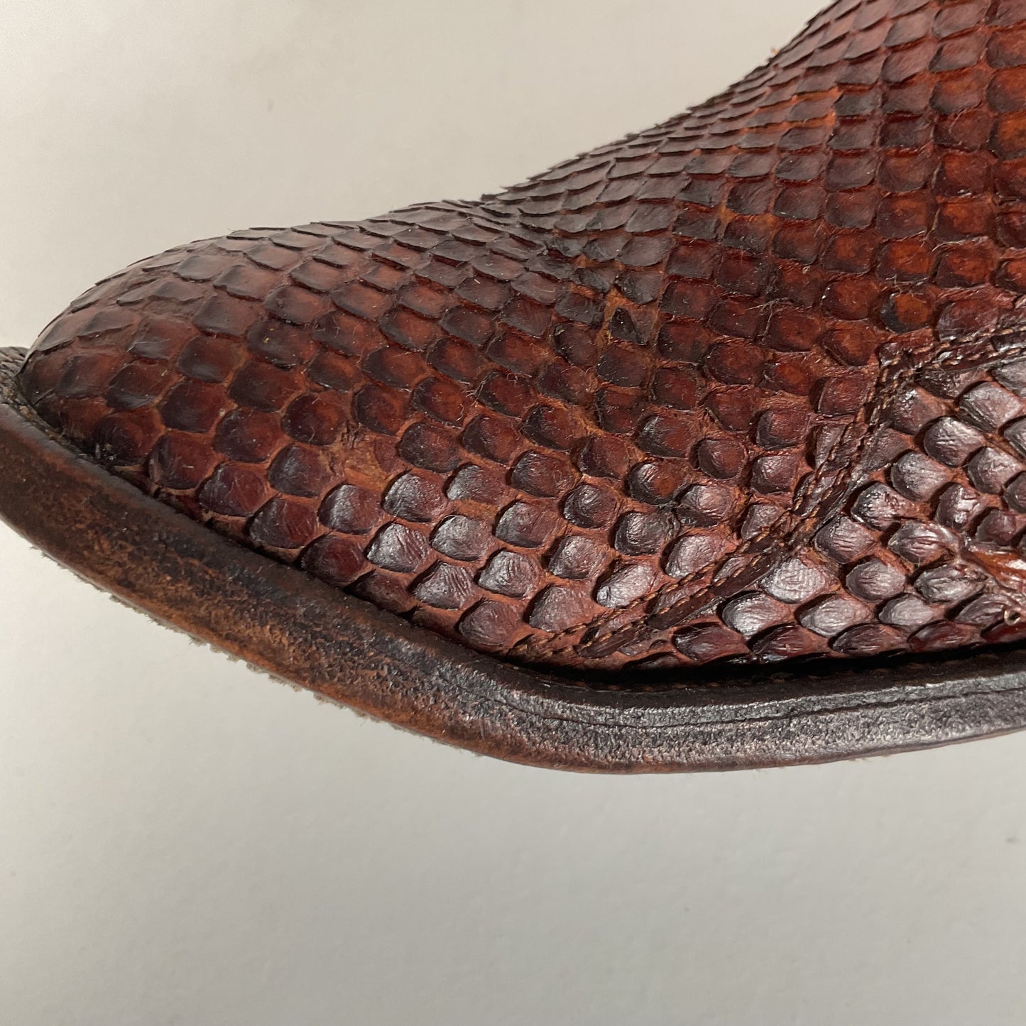 Tony Lama Anaconda Cowboy Boots | Exotic Snakeskin | Thrashed | Gold Label | 9.5