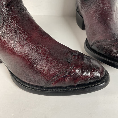 Corral Smooth Ostrich Cowboy Boots | Black Cherry | Men’s 6 EE | Women’s 7